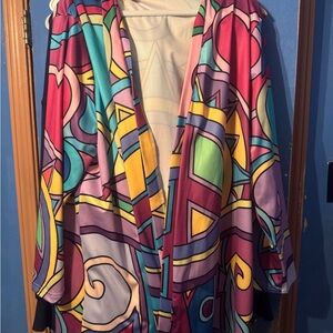 SHEIN Multicolor Geometric Pattern Jacket